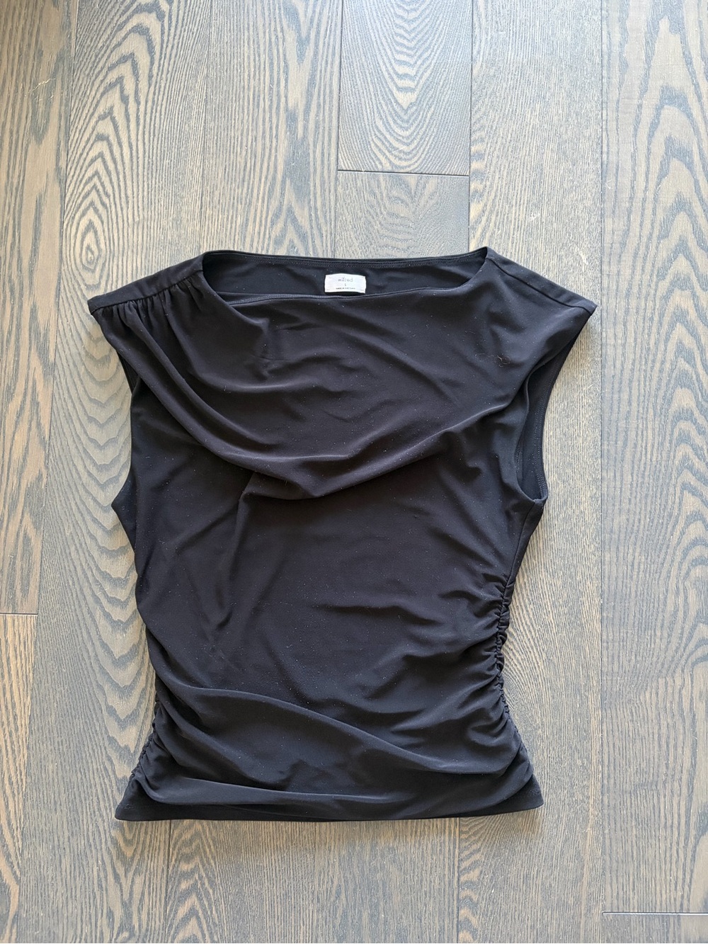 Wilfred Ruched Black Tank Top Size Small